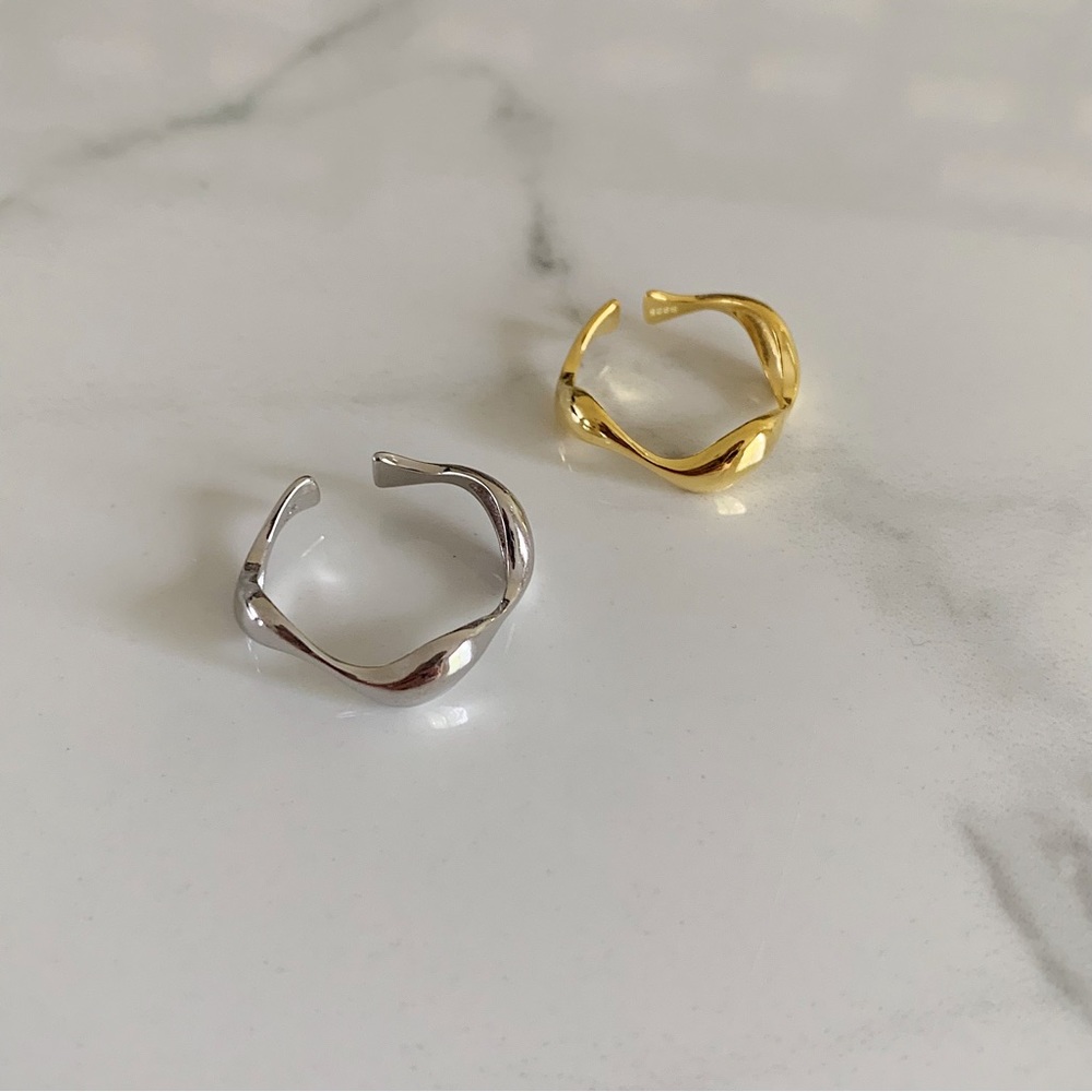 Wave Ring, Sterling Silver Ring, Silver Stacking Ring, Simple Gold Ring